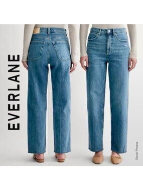 NWOT Everlane The Way High Jean Distressed Raw Hem Organic Cotton Denim (25)